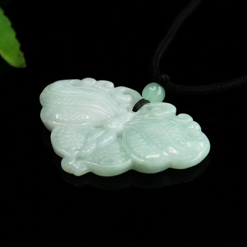 Buddha Stones Jade-Schmetterling-Anhänger für Wohlstandskette - image 2