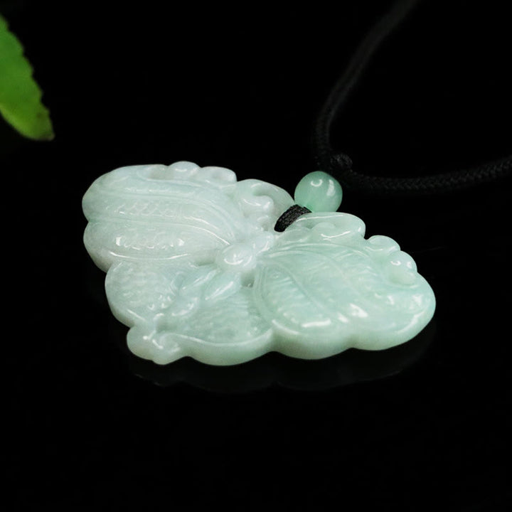 Buddha Stones Jade-Schmetterling-Anhänger für Wohlstandskette - image 2