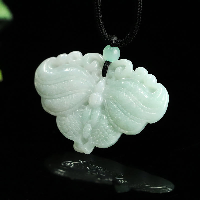 Buddha Stones Jade-Schmetterling-Anhänger für Wohlstandskette - Jade-Schmetterling - image 0