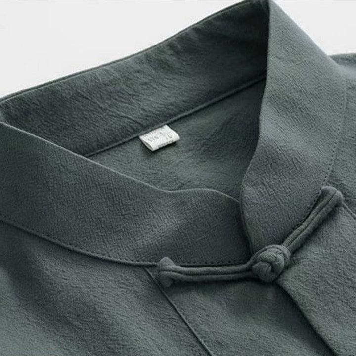 Buddha Stones 2-teiliges Tang-Anzug-Set mit traditionellen Froschknopf-Uniformen, langärmeligem Hemd und Hose für Herren - image 7