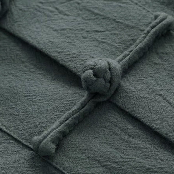 Buddha Stones 2-teiliges Tang-Anzug-Set mit traditionellen Froschknopf-Uniformen, langärmeligem Hemd und Hose für Herren - image 8