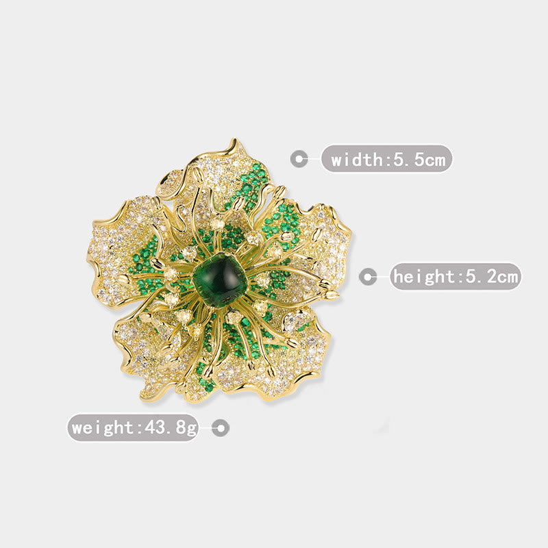 Buddha Stones Kupferbrosche mit Pfingstrosenmotiv – Symbol des Wohlstands - image 11