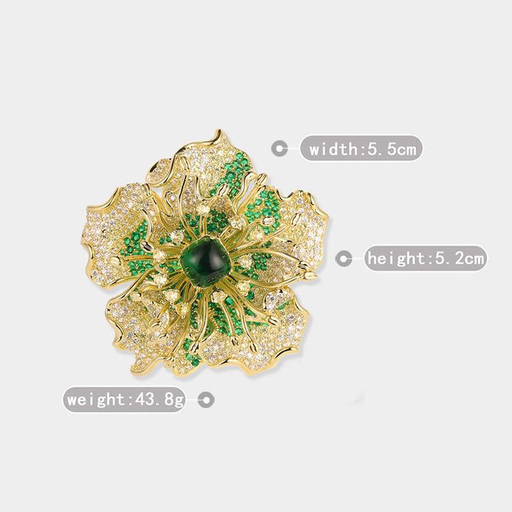 Buddha Stones Kupferbrosche mit Pfingstrosenmotiv – Symbol des Wohlstands - image 11