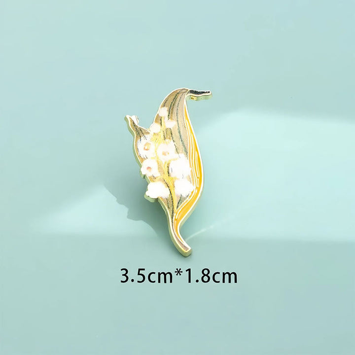 Buddha Stones Kleine Vergissmeinnicht-Kornblume, Mohnblume, Maiglöckchen, Hortensie, Lupine, Kupferbrosche - Maiglöckchen 1,8 x 3,5 cm - image 2