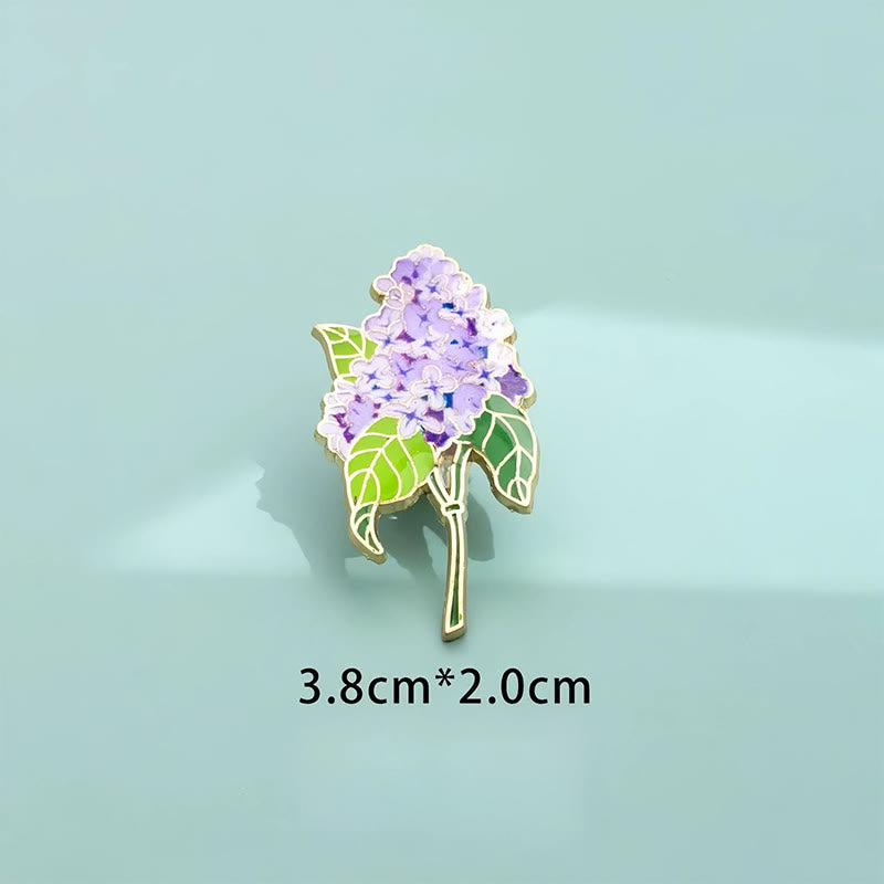 Buddha Stones Kleine Vergissmeinnicht-Kornblume, Mohnblume, Maiglöckchen, Hortensie, Lupine, Kupferbrosche - Hortensie 2 x 3,8 cm - image 3