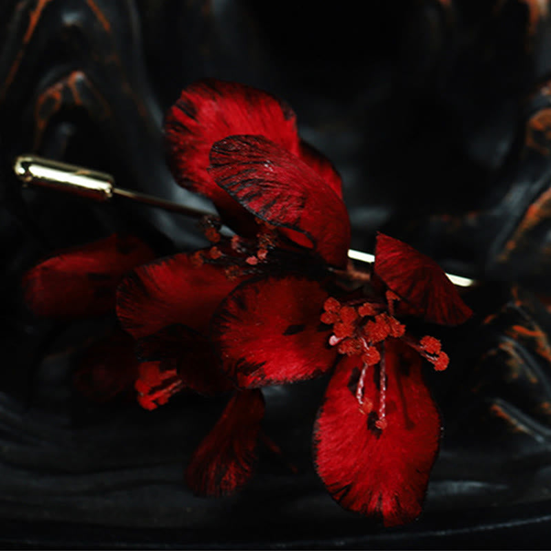 Buddha Stones Handgefertigte Seidenbrosche mit Alpenveilchen-Motiv (Cyclamen persicum) als Segenssymbol - image 3