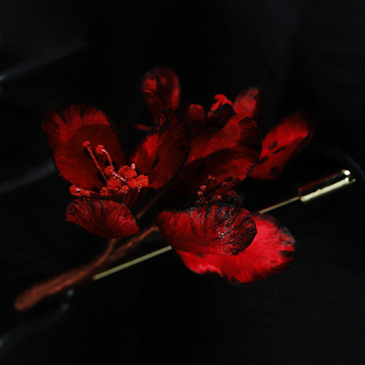Buddha Stones Handgefertigte Seidenbrosche mit Alpenveilchen-Motiv (Cyclamen persicum) als Segenssymbol - image 7
