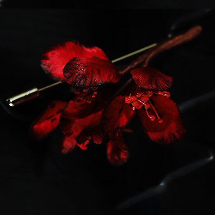 Buddha Stones Handgefertigte Seidenbrosche mit Alpenveilchen-Motiv (Cyclamen persicum) als Segenssymbol - image 6