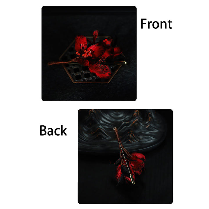 Buddha Stones Handgefertigte Seidenbrosche mit Alpenveilchen-Motiv (Cyclamen persicum) als Segenssymbol - image 9