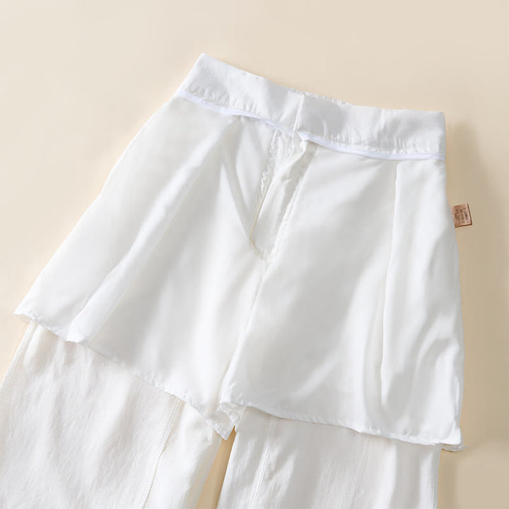 Buddha Stones Schlichte, weite Damen-Baumwollhose mit Reißverschluss und Taschen - image 13