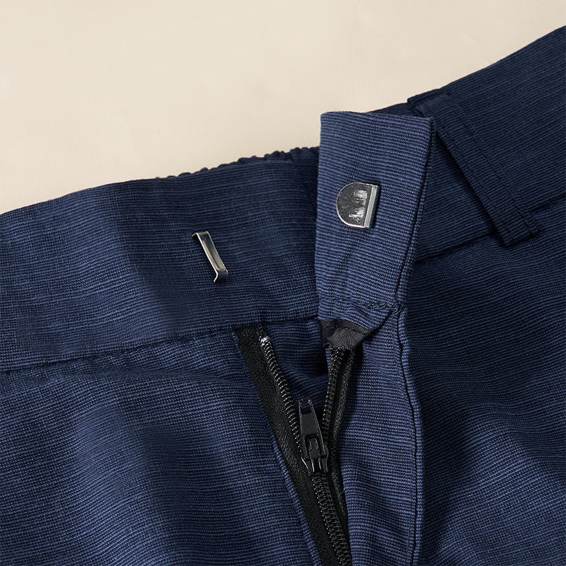 Buddha Stones Schlichte, weite Damen-Baumwollhose mit Reißverschluss und Taschen - image 5