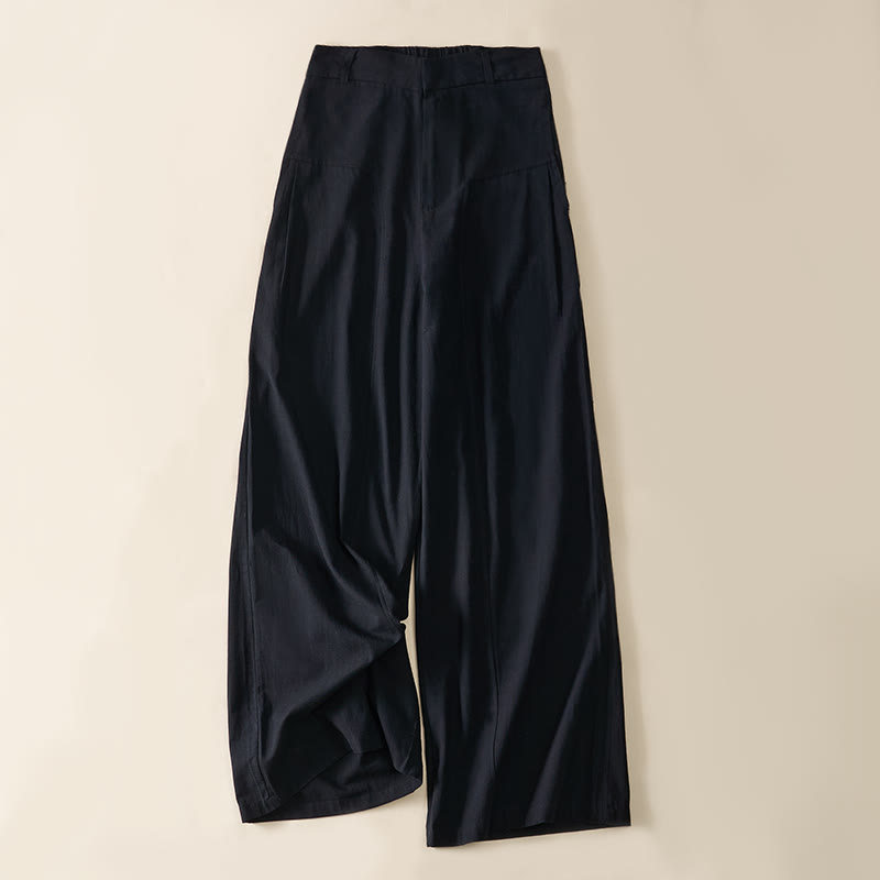 Buddha Stones Schlichte, weite Damen-Baumwollhose mit Reißverschluss und Taschen - Schwarz - US 8-10, UK/AU 12-14, EU 40-42 (2XL) - image 9