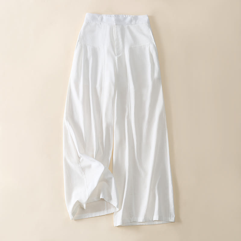 Buddha Stones Schlichte, weite Damen-Baumwollhose mit Reißverschluss und Taschen - image 12