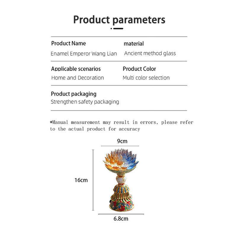 Buddha Stones Lotus Liuli Glassockel mit acht Glückssymbolen – Erleuchtung und Wohnaccessoires - image 4
