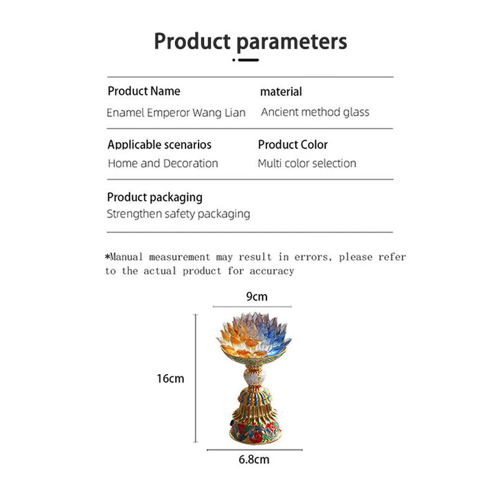 Buddha Stones Lotus Liuli Glassockel mit acht Glückssymbolen – Erleuchtung und Wohnaccessoires - image 4