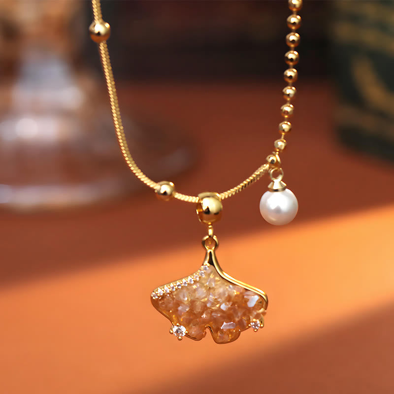 Buddha Stones Halskettenanhänger mit Champagner-Citrin-Kupfer-Perle – Schutz für Ihr Eigentum - image 1