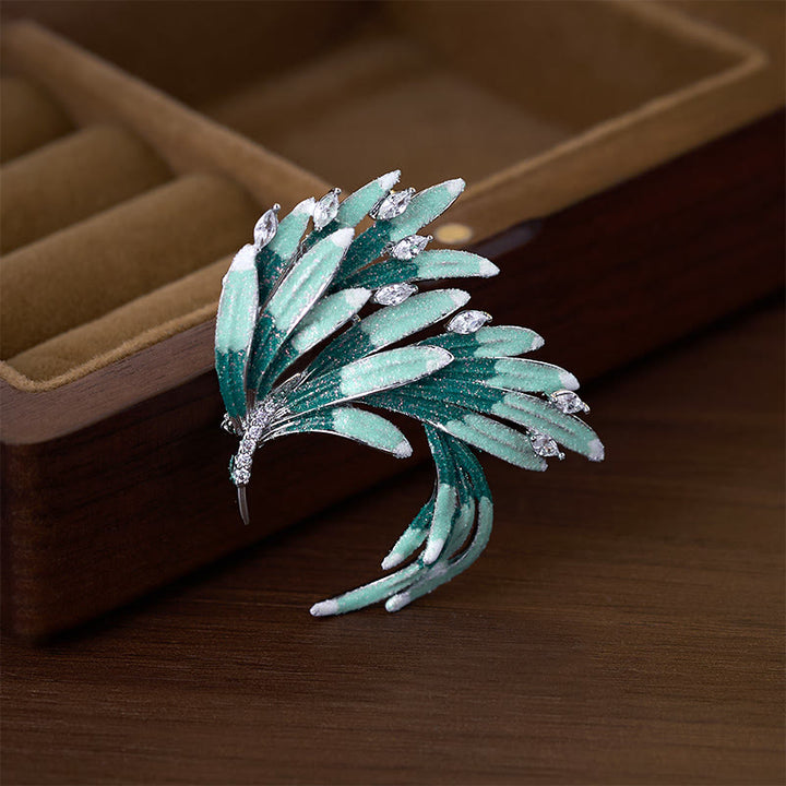 Buddha Stones Kupferbrosche „Phönixfederstärke“ - image 7