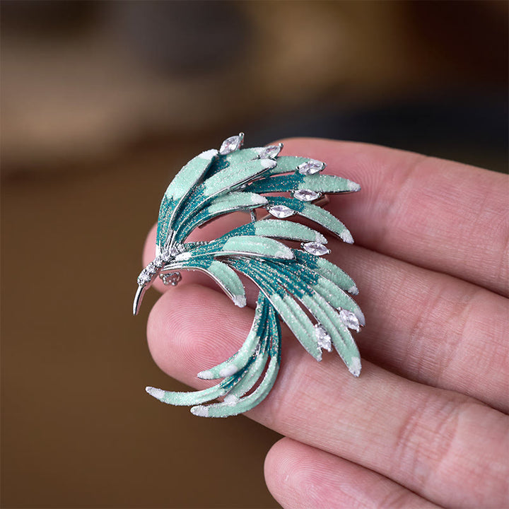 Buddha Stones Kupferbrosche „Phönixfederstärke“ - image 8