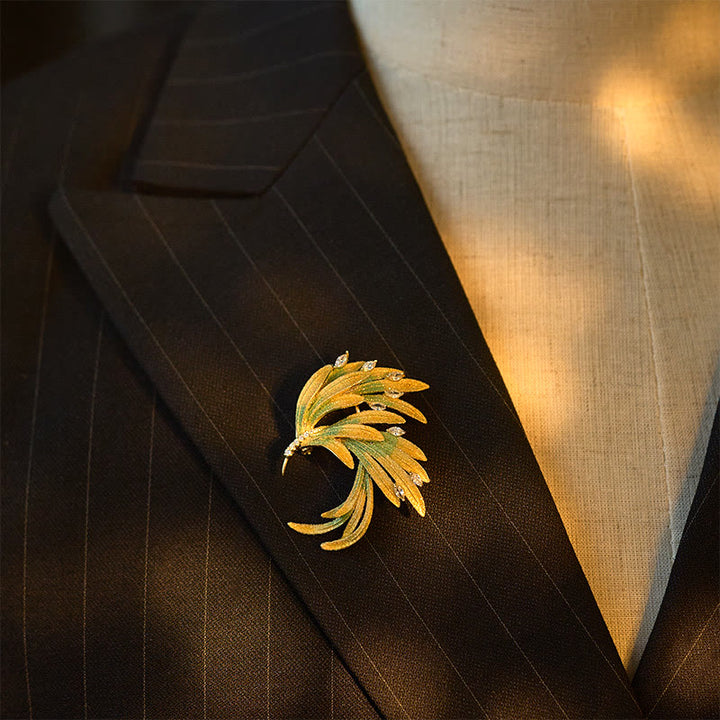 Buddha Stones Kupferbrosche „Phönixfederstärke“ - image 3