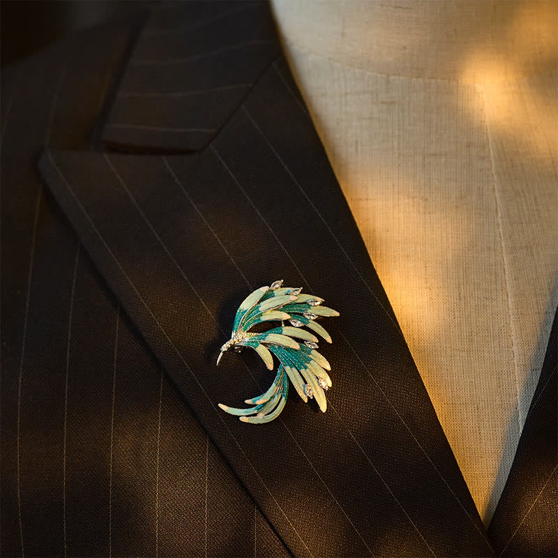 Buddha Stones Kupferbrosche „Phönixfederstärke“ - image 9