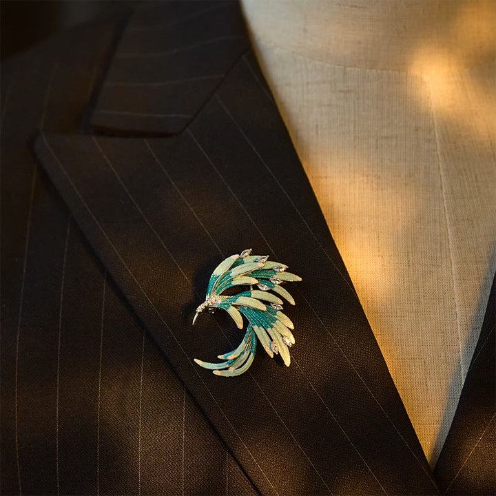 Buddha Stones Kupferbrosche „Phönixfederstärke“ - image 9