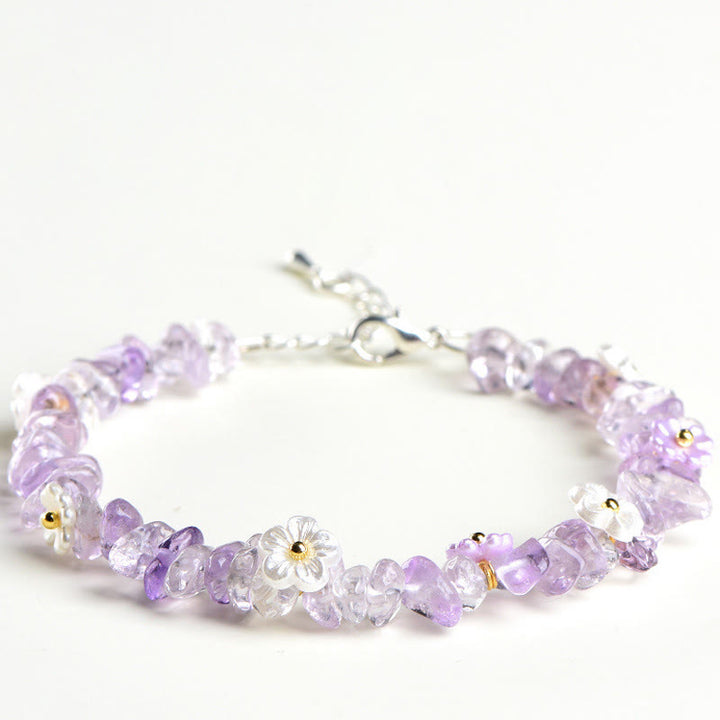 Buddha Stones Armband aus natürlichem Aquamarin, Peridot, Erdbeerquarz und verschiedenen Kristallen – Gelassenheit - Amethyst (Handgelenkumfang: 15-20 cm) - image 41