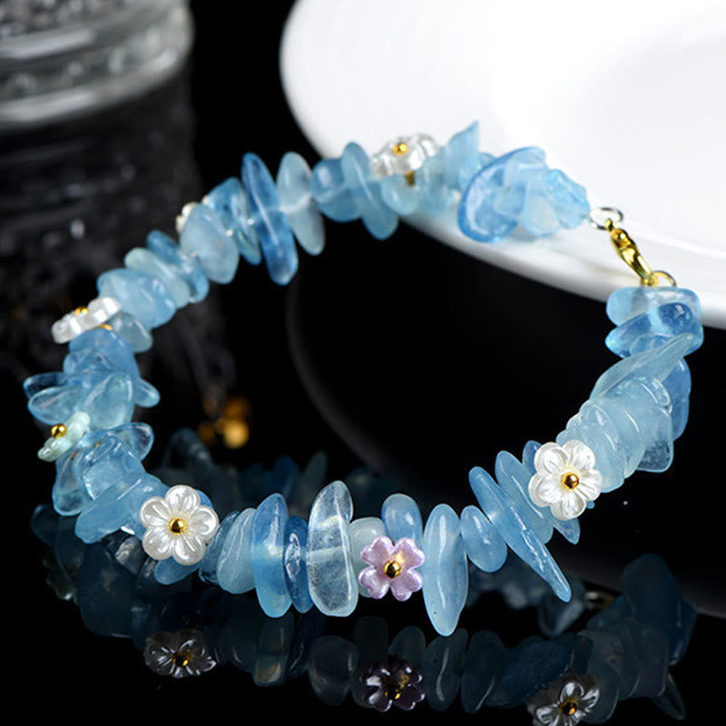 Buddha Stones Armband aus natürlichem Aquamarin, Peridot, Erdbeerquarz und verschiedenen Kristallen – Gelassenheit - image 8