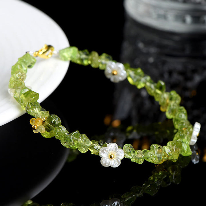 Buddha Stones Armband aus natürlichem Aquamarin, Peridot, Erdbeerquarz und verschiedenen Kristallen – Gelassenheit - image 14