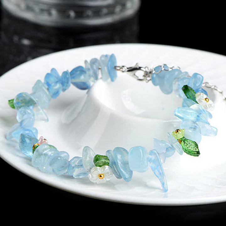 Buddha Stones Armband aus natürlichem Aquamarin, Peridot, Erdbeerquarz und verschiedenen Kristallen – Gelassenheit - image 2