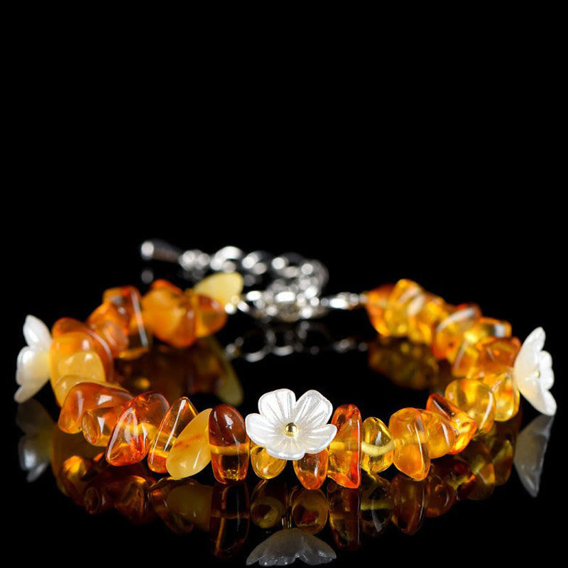 Buddha Stones Armband aus natürlichem Aquamarin, Peridot, Erdbeerquarz und verschiedenen Kristallen – Gelassenheit - Bernstein (Handgelenkumfang: 15-20 cm) - image 23