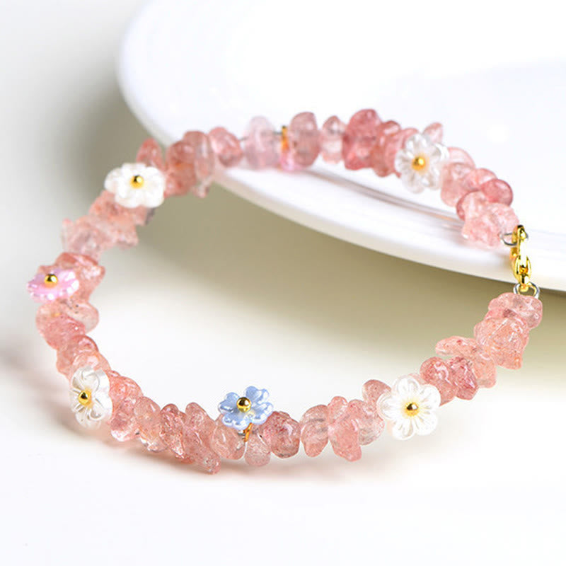 Buddha Stones Armband aus natürlichem Aquamarin, Peridot, Erdbeerquarz und verschiedenen Kristallen – Gelassenheit - image 38