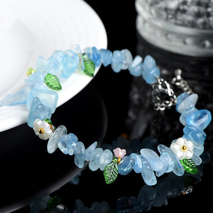 Buddha Stones Armband aus natürlichem Aquamarin, Peridot, Erdbeerquarz und verschiedenen Kristallen – Gelassenheit - image 3