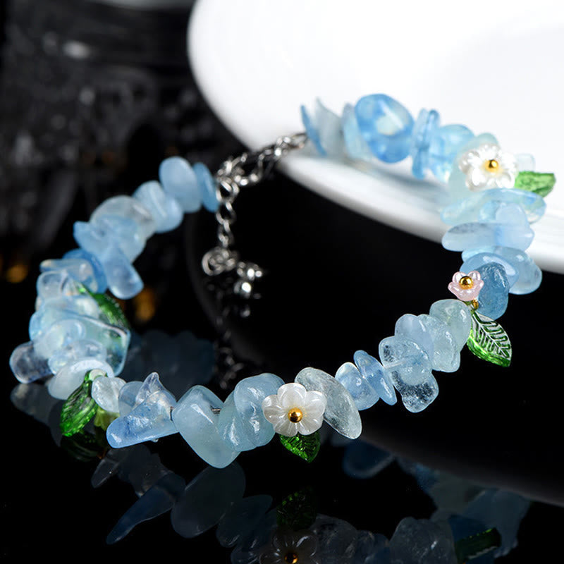 Buddha Stones Armband aus natürlichem Aquamarin, Peridot, Erdbeerquarz und verschiedenen Kristallen – Gelassenheit - image 1