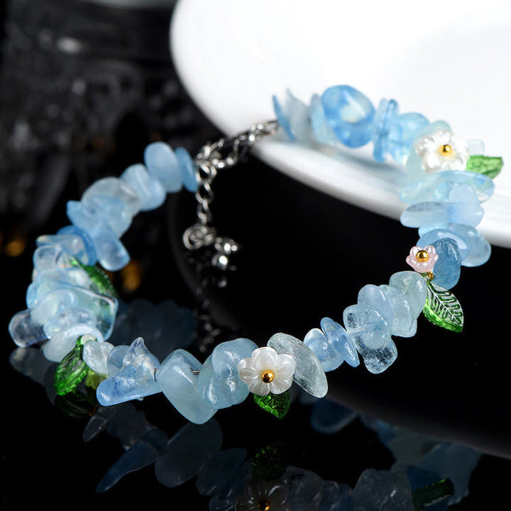 Buddha Stones Armband aus natürlichem Aquamarin, Peridot, Erdbeerquarz und verschiedenen Kristallen – Gelassenheit - image 1