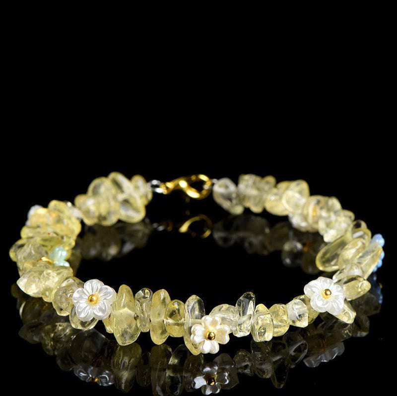 Buddha Stones Armband aus natürlichem Aquamarin, Peridot, Erdbeerquarz und verschiedenen Kristallen – Gelassenheit - Citrin (Handgelenkumfang: 14-15 cm) - image 17
