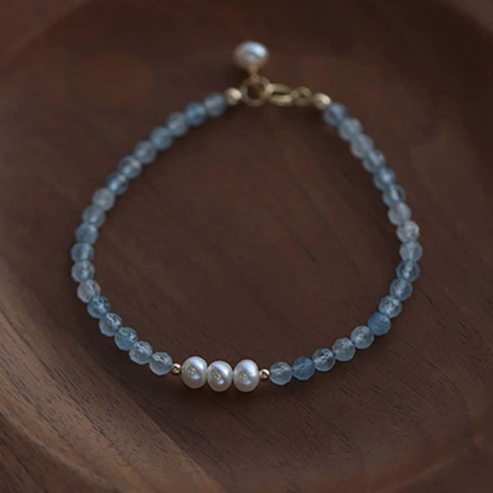 Buddha Stones Natürliches Aquamarin-Perlenarmband (4 mm) – Gelassenheit - image 7