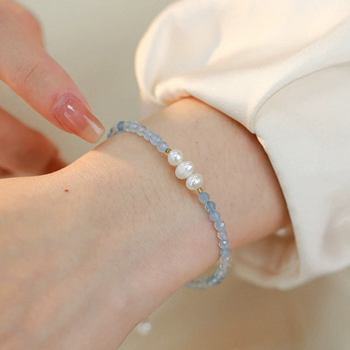 Buddha Stones Natürliches Aquamarin-Perlenarmband (4 mm) – Gelassenheit - image 10