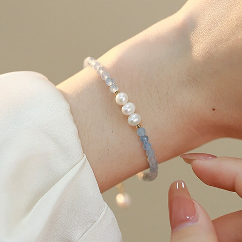 Buddha Stones Natürliches Aquamarin-Perlenarmband (4 mm) – Gelassenheit - image 8
