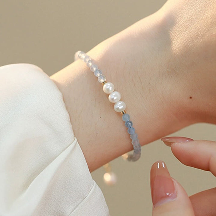 Buddha Stones Natürliches Aquamarin-Perlenarmband (4 mm) – Gelassenheit - image 8