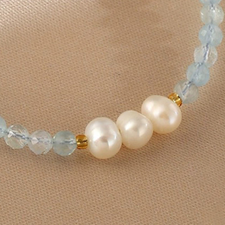Buddha Stones Natürliches Aquamarin-Perlenarmband (4 mm) – Gelassenheit - image 12