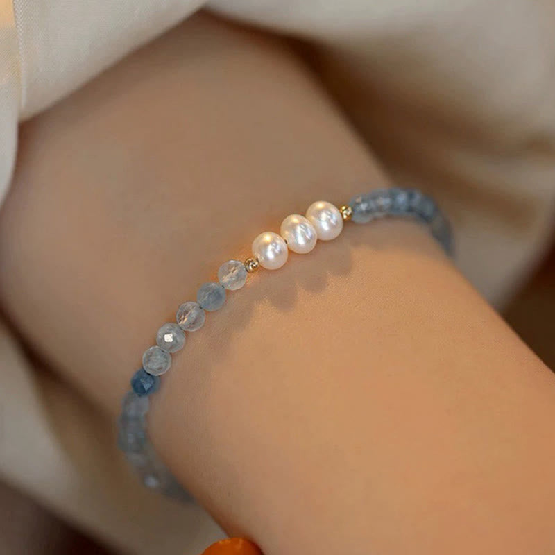 Buddha Stones Natürliches Aquamarin-Perlenarmband (4 mm) – Gelassenheit - image 11