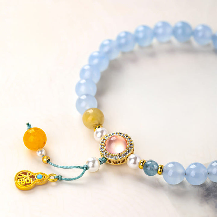 Buddha Stones Blaues Chalcedon-Fu-Charakter-Katzenpfoten-Heilarmband - image 7