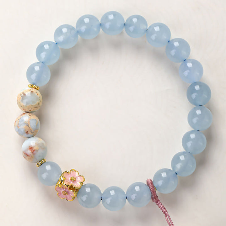 Buddha Stones Blaues Chalcedon-Fu-Charakter-Katzenpfoten-Heilarmband - image 2