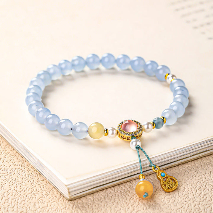 Buddha Stones Blaues Chalcedon-Fu-Charakter-Katzenpfoten-Heilarmband - Fu-Figur (Handgelenkumfang: 14-15 cm) - image 4