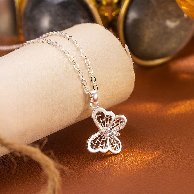 Buddha Stones Schmetterlings-Schutz-Halskette mit Anhänger aus 999er Sterlingsilber - image 2