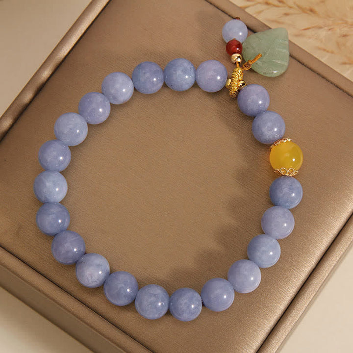 Buddha Stones Aquamarin-Jade-Blatt-Heilungs-Charm-Armband - image 8