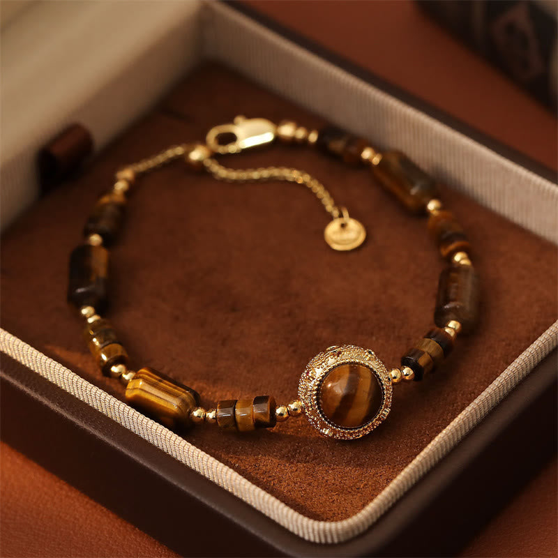 Buddha Stones Armband aus natürlicher Tigeraugen-Schutzkette - Tigerauge (Handgelenkumfang: 14-17 cm) - image 0