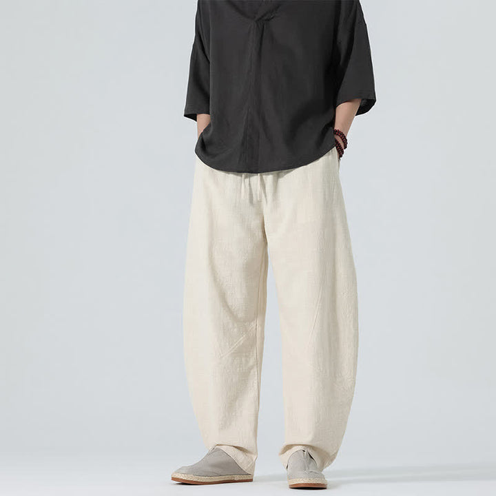 Buddha Stones Frühlingsfarbene Herren-Baumwollhose mit Kordelzug und Taschen - image 22