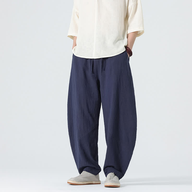Buddha Stones Frühlingsfarbene Herren-Baumwollhose mit Kordelzug und Taschen - image 10