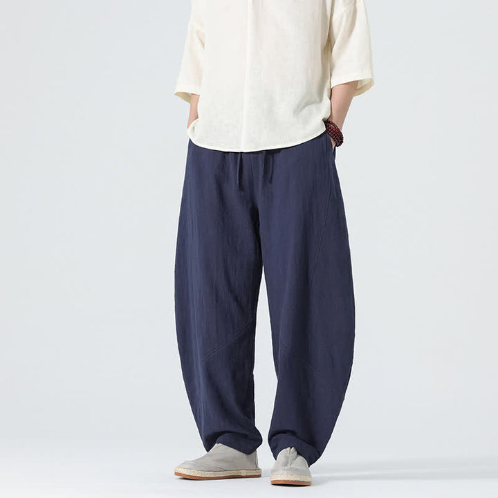 Buddha Stones Frühlingsfarbene Herren-Baumwollhose mit Kordelzug und Taschen - image 10
